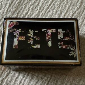 French Black Tile Box with Gold Details fete edition 5x3x2